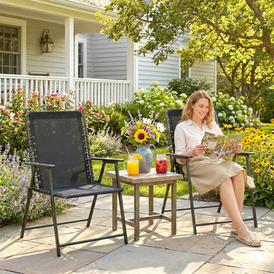 Folding Garden Chairs Set of 2 for Relaxed Outdoor Seating Easy Storage Outsunny