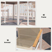 5 Piece Garden Furniture Set With Armchairs and Tempered Glass Table for Patio and Balcony by Outsunny