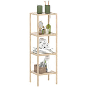 Four Tier Bamboo Bathroom Storage Shelf Natural Finish by HOMCOM