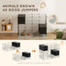 DIY Small Animal Cage with Elevated Huts for Guinea Pigs Rabbits and Hedgehogs Black by PawHut
