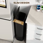 50L Motion Sensor Kitchen Bin With Soft Close Lid For Rubbish Disposal Black AOSOM