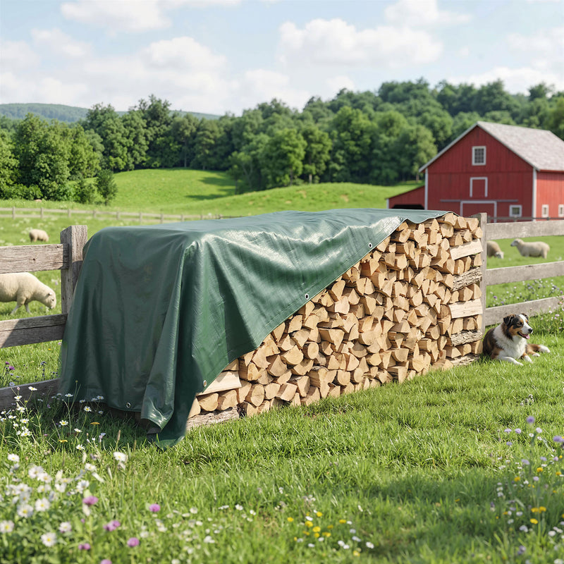 Waterproof Tarpaulin Cover for Outdoor Furniture and Cars Large 6 x 4 m Green