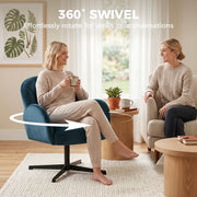 Accent Chair with Swivel Base and Supportive Shell Back for Bedroom Comfort Dark Blue Homcom