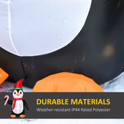Close-up of the penguin's belly and orange foot with durable IP44 polyester callout