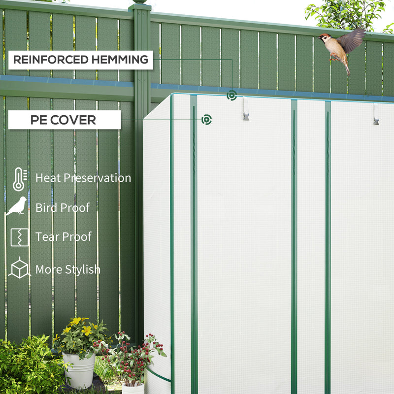 Three Tier Mini Greenhouse White Portable Plant Grow House by Outsunny