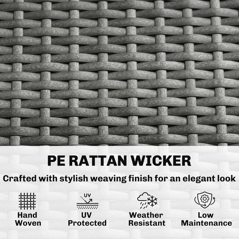 3 Seater Rattan Garden Sofa with Deep Cushions for Comfortable Outdoor Relaxing Grey