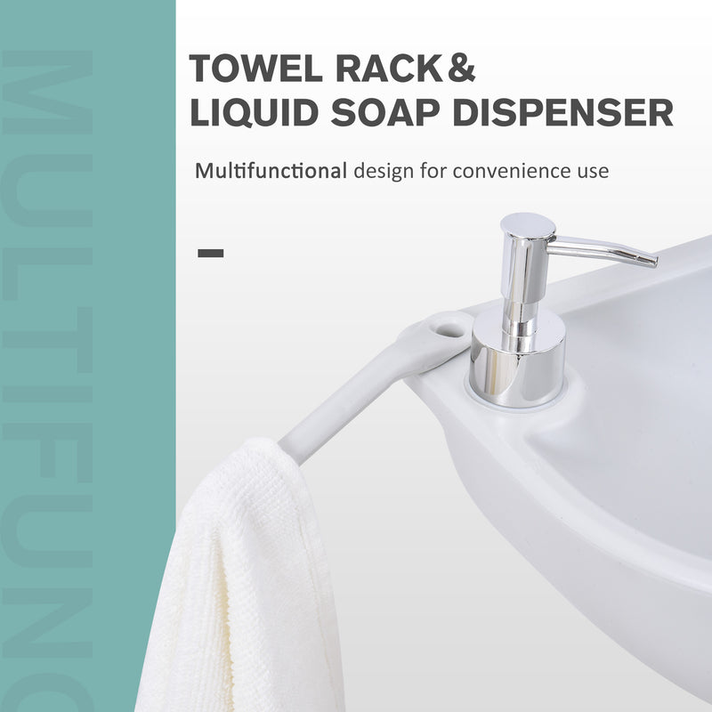 Portable Outdoor Handwashing Sink with 17L Tank and Wheels for Campsites and Gardens Light Grey