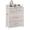 Rustic Black Chest with Four Fabric Drawers for Bedroom or Hallway Storage