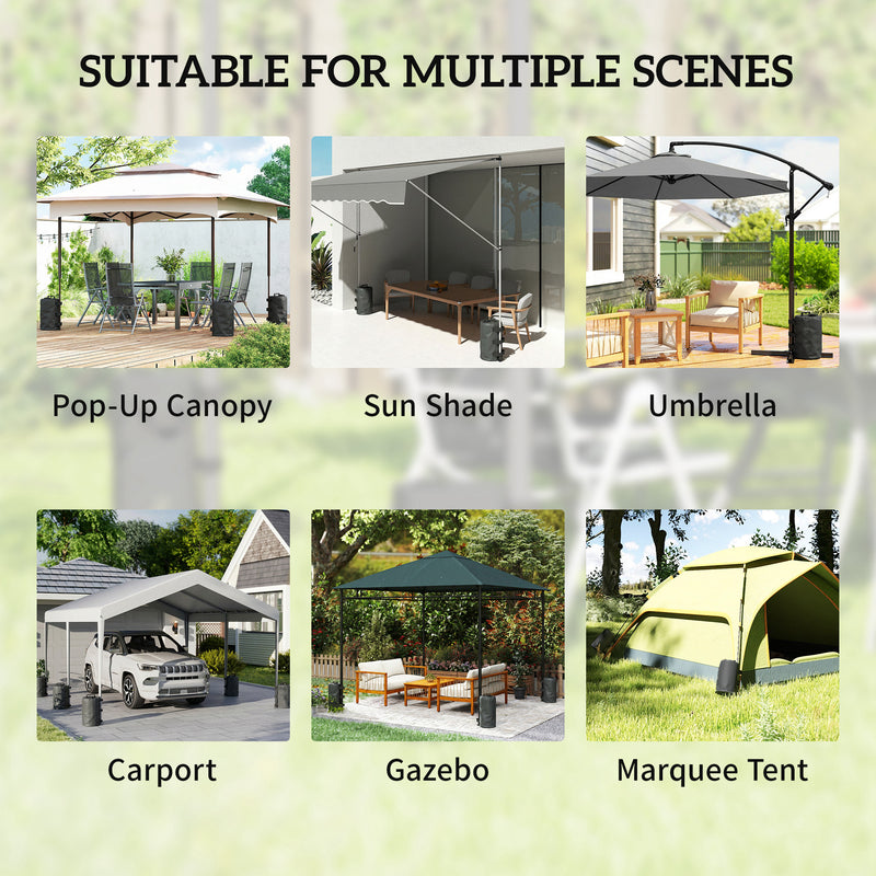 Gazebo Weight Bags Set of 4 for Secure Outdoor Shelter with Easy Fill and Carry Black
