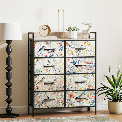 8 Drawer Chest of Drawers with Spacious Storage for Bedroom or Living Room White