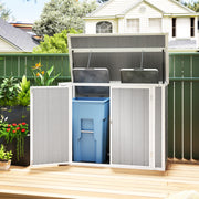 Light Grey Lockable Garden Storage Shed for Tools and Wheelie Bins with Openable Lid by Outsunny