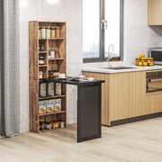 Folding Desk with Blackboard and Side Shelf Rustic Brown Home Office Workstation by HOMCOM