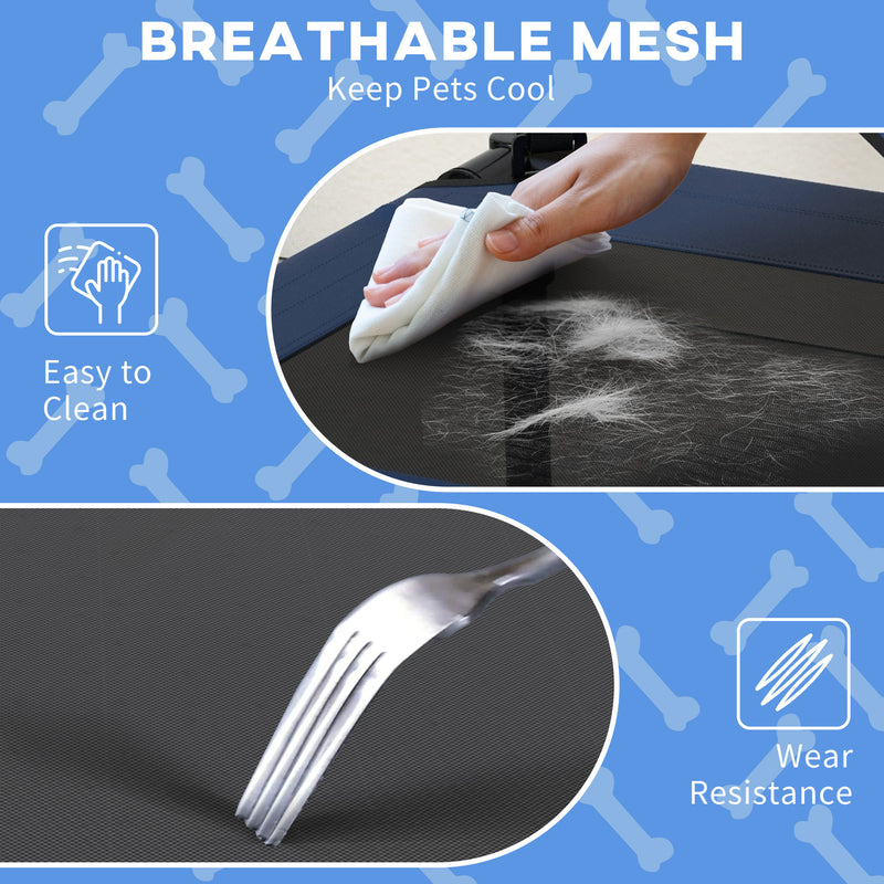 Cooling Raised Pet Bed with Breathable Mesh Ideal for Small and Medium Dogs Dark Blue