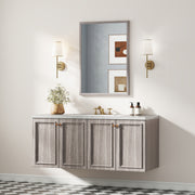 HOMCOM Wall Bathroom Mirror, 50 x 70 cm Wall-Mounted Mirror for Living Room, Bedroom, Hallway, Grey AOSOM