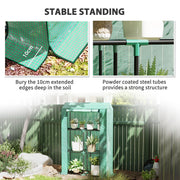 Green Three Shelf Steel Frame Greenhouse 40 x 100cm by Outsunny