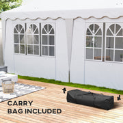 White 3 x 6m Pop Up Gazebo With Sides UPF50+ Adjustable Marquee Tent With Carry Bag by Outsunny