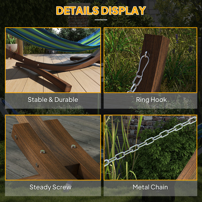 Brown 3.25m Wooden Hammock Stand Universal Fit for Garden and Camping by Outsunny