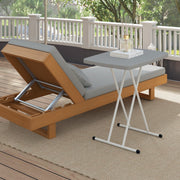 Minimal Folding Outdoor Table Grey and White Lightweight Portable by Outsunny