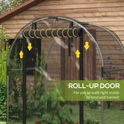 Steel Garden Fruit Cage with Zipped Door for Plant Protection 1.2 x 1.2 x 1.9m Black AOSOM