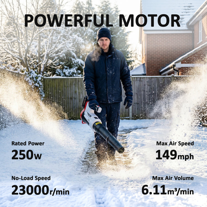 Cordless Leaf Blower for Easy Garden and Patio Clean Up Lightweight White AOSOM