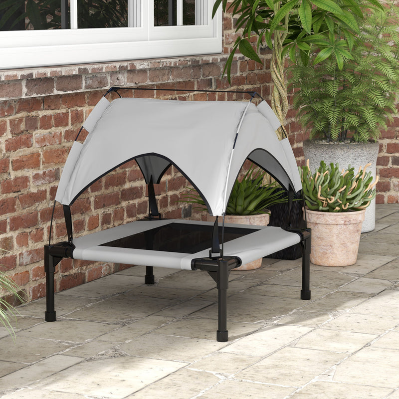 Cooling Elevated Pet Bed With Breathable Mesh For Small To Medium Dogs Light Grey