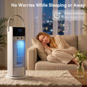 Desk Fan with Mist Cooling and Quiet Operation for Home or Office Use White AOSOM