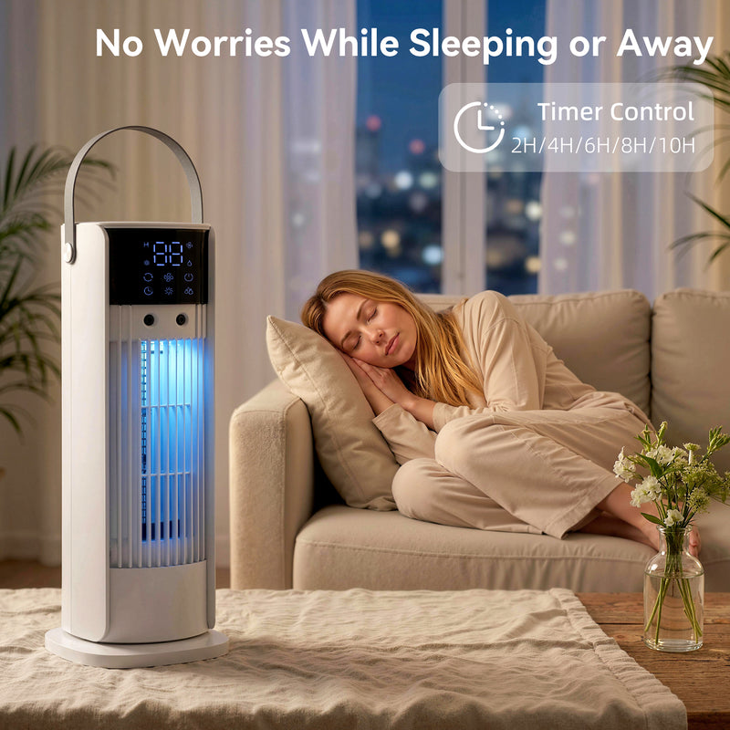 Desk Fan with Mist Cooling and Quiet Operation for Home or Office Use White AOSOM