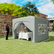 Light Grey 3 x 3m Pop Up Gazebo Shelter with Sides UPF50+ by Outsunny
