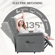 Electric Riser Recliner Armchair with Remote Control and Padded Footrest for Comfort Grey