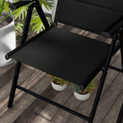 Set of 2 Black Garden Chairs with Armrests and Cushions for Relaxing Outdoor Seating