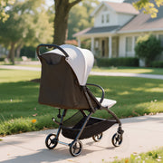 Lightweight Travel Stroller Compact Pushchair with Recline Canopy and Storage Basket Light Grey AOSOM