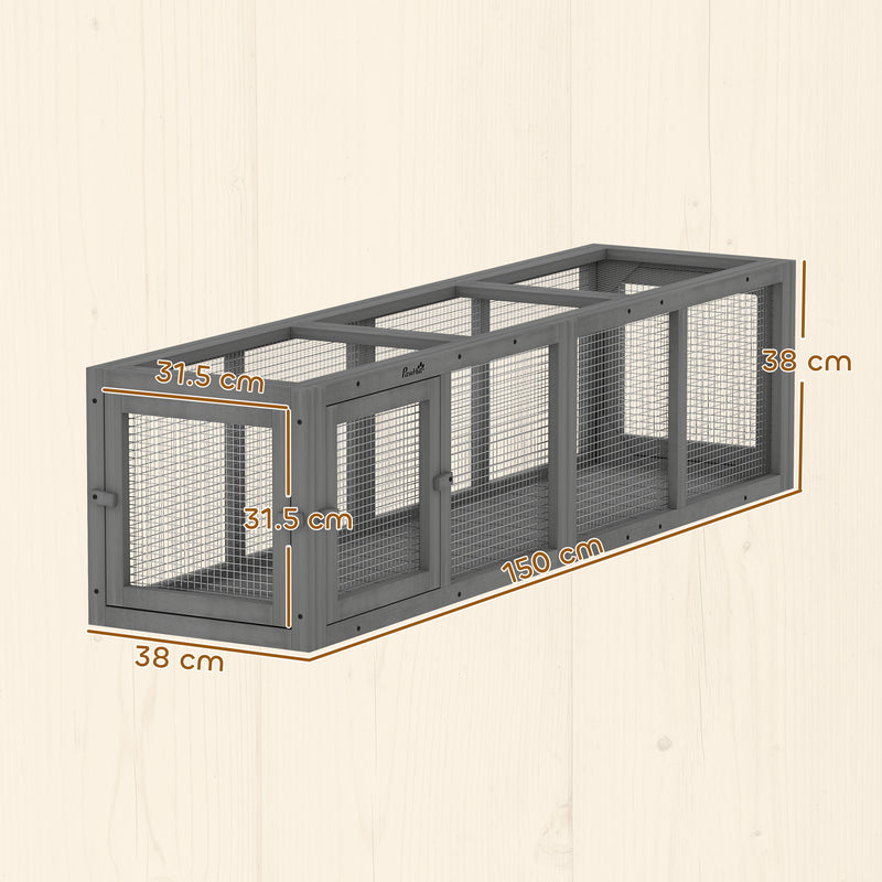 Outdoor Cat Tunnel for Safe Garden Play and Relaxation with Sturdy Mesh Grey