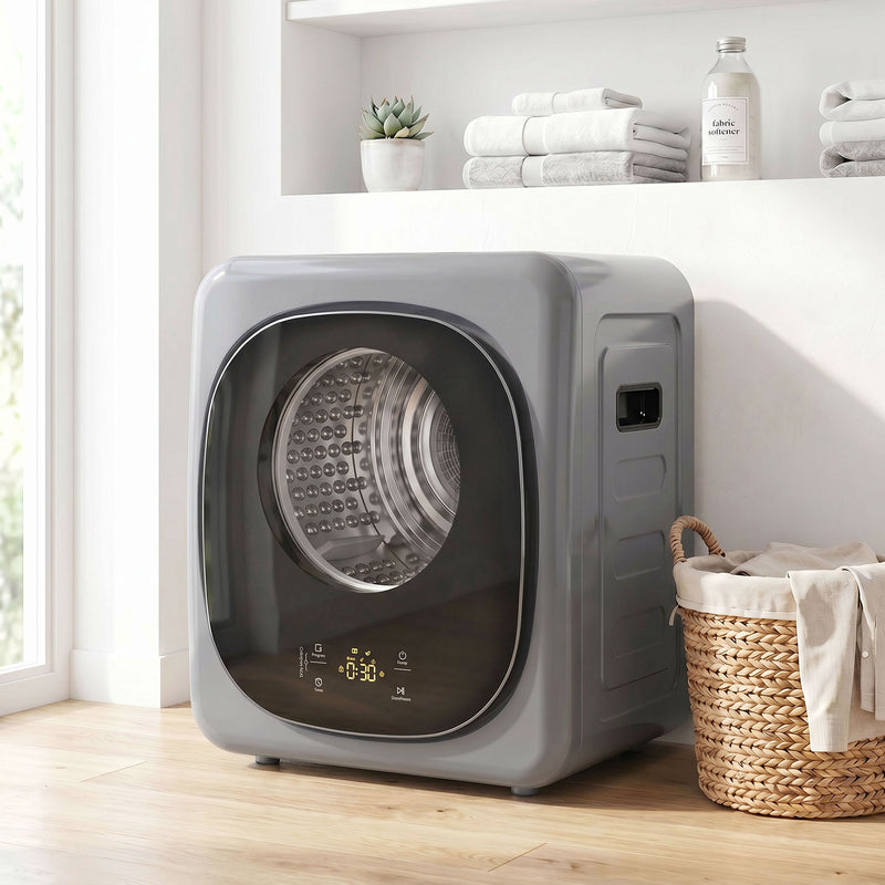 Compact Tumble Dryer for Small Flats with Space Saving Design and Hygiene Cycle Silver