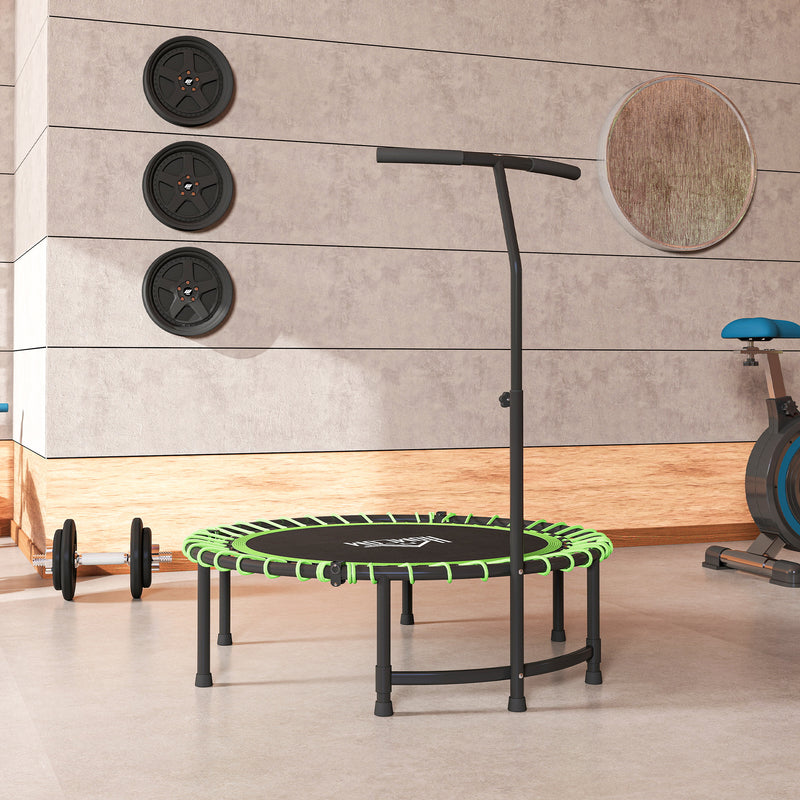 Green Mini Kids Trampoline with Adjustable Handle and Steel Frame by Outsunny AOSOM