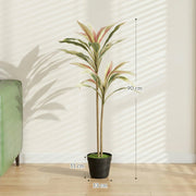 Artificial Cordyline Tree for Easy Year Round Indoor Greenery Yellow Homcom