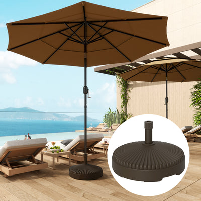 Brown 28kg Sand or 23kg Water Filled Garden Parasol Base Outdoor Umbrella Stand by Outsunny