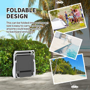 Charcoal Grey Foldable Lounge Chair with Adjustable Backrest and Headrest by Outsunny