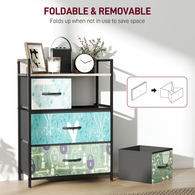 4 Drawer Bedroom Chest of Drawers With Spacious Storage For Clothes and Toys, Blue