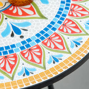 Outsunny Φ60cm Mosaic Outdoor Patio Table - Red AOSOM