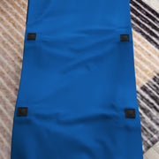 Dark Blue Foldable Sun Lounger With Headrest and Side Pocket for Beach or Garden Use