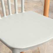 5 Piece Dining Table Set with Space Saving Design and Wood Legs for Small Kitchens Grey