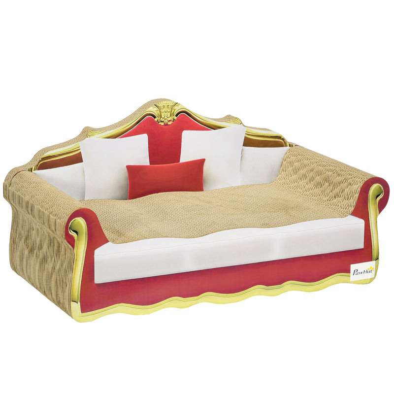 Cat Cardboard Scratcher Lounge Bed with Catnip for Relaxing and Playtime Brown