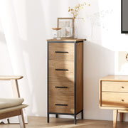 Slim Oak Bathroom Storage Cabinet With 4 Drawers For Organising Toiletries