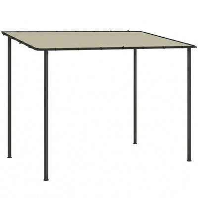 Lean To Pergola with UPF30 Sun Protection for Small Patios and Gardens Cream Outsunny