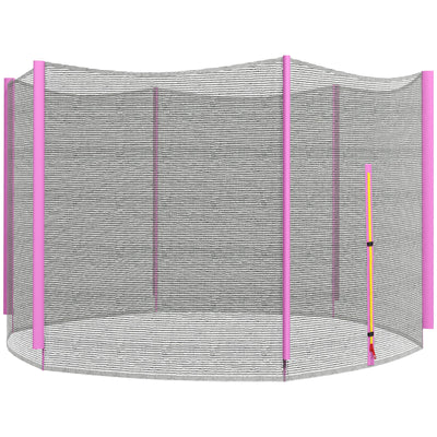8ft Trampoline Net Replacement with Zipped Entrance and Pole Covers Pink by SPORTNOW AOSOM