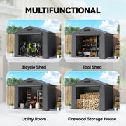 Four uses for the shed: bicycle shed, tool shed, utility room and firewood store