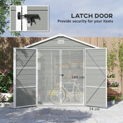 Front view with both doors open, labelled 74cm door width and 180cm door height, latch inset