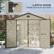 Door latch with a padlock inset, and the 74 cm door width and 180 cm door height marked