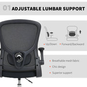 Ergonomic Draughtsman Chair With Adjustable Lumbar Support Ideal For Office Use Black