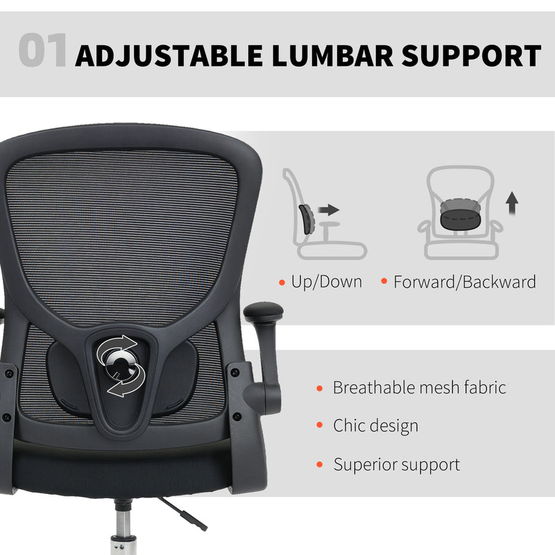 Ergonomic Draughtsman Chair With Adjustable Lumbar Support Ideal For Office Use Black